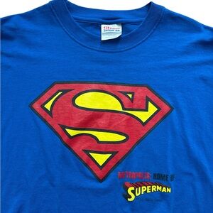 Vintage Superman Men’s Blue T-Shirt Size XL Hanes 50/50 Heavyweight Tag 90’s Tee